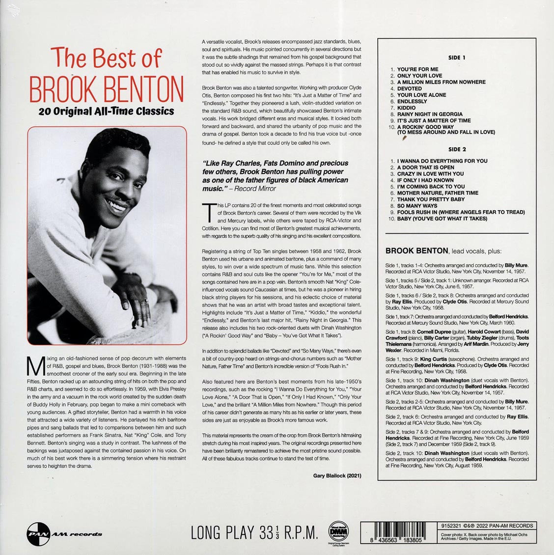 Brook Benton - The Best Of Brook Benton (20 tracks) (DMM) (ltd. ed.) (180g)