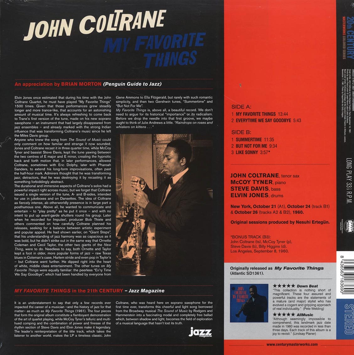 John Coltrane - My Favorite Things (+ 2 bonus tracks) (DMM) (ltd. ed.) (180g) (red vinyl)
