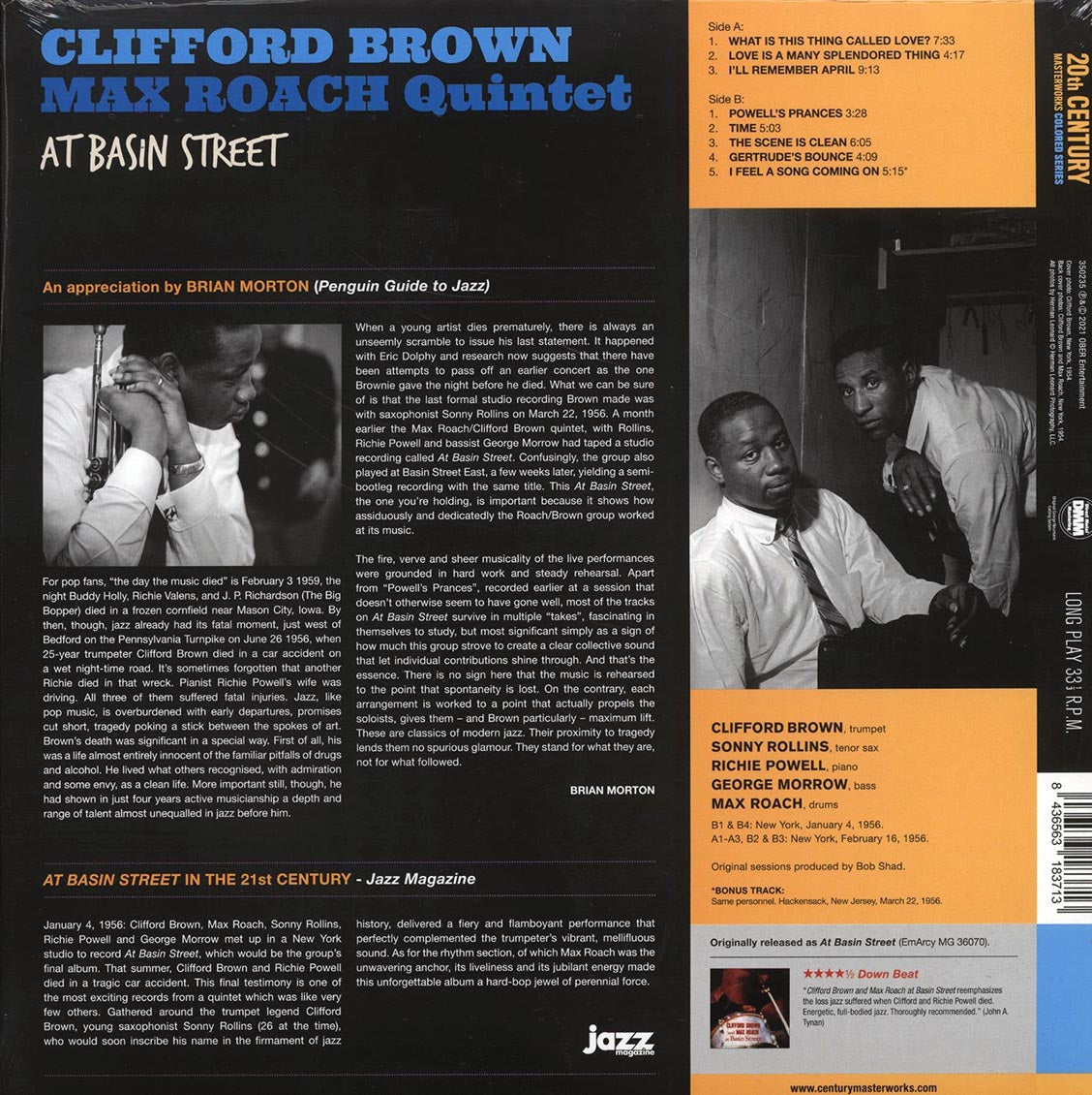 Clifford Brown, Max Roach - At Basin Street (+ 2 bonus tracks) (DMM) (ltd. ed.) (180g) (blue vinyl)