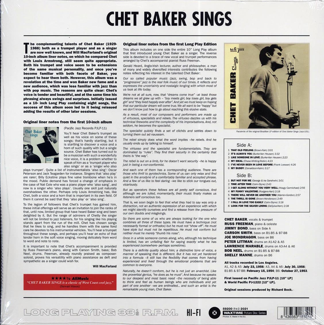 Chet Baker - Chet Baker Sings (ltd. ed.) (picture disc)