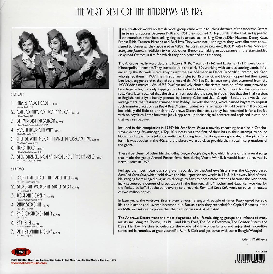 The Andrews Sisters - The Very Best Of The Andrews Sisters (180g)