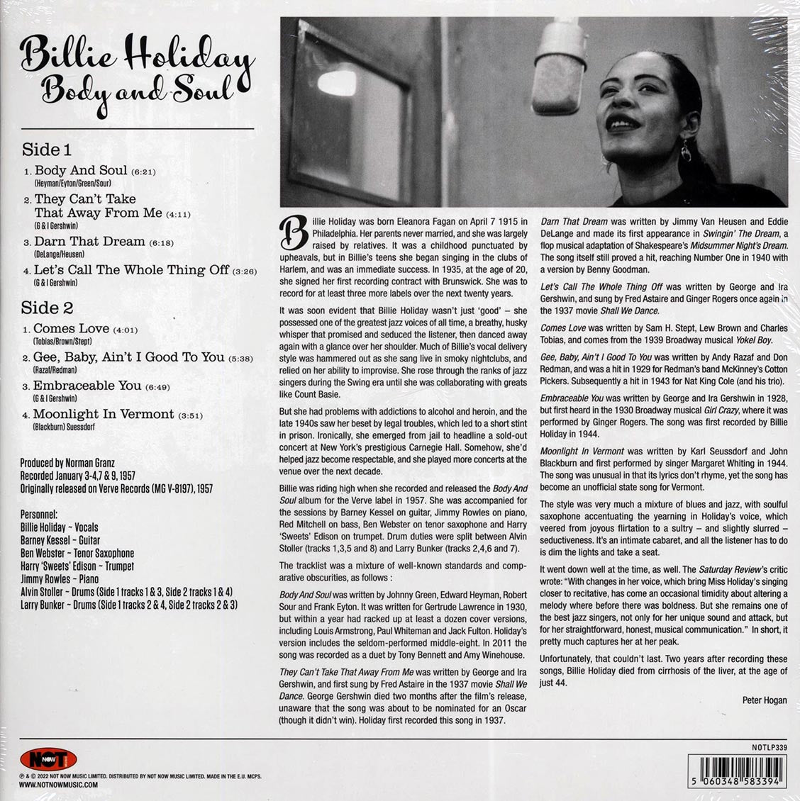 Billie Holiday - Body And Soul (180g) (colored vinyl)