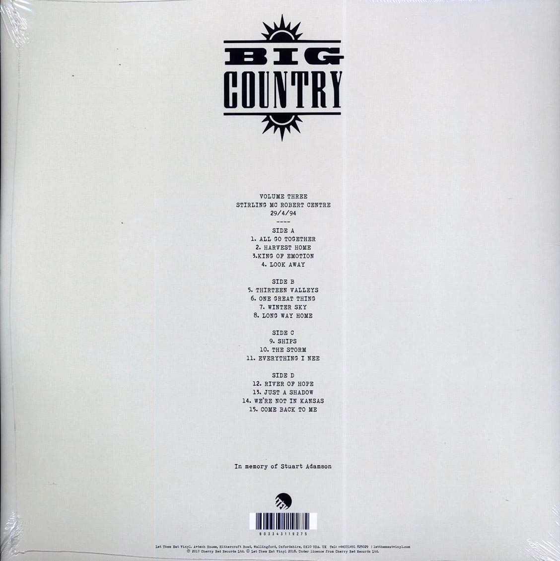 Big Country - We're Not In Kansas: The Live Bootleg Series 1993-1998 Volume 3 (ltd. ed.) (2xLP)