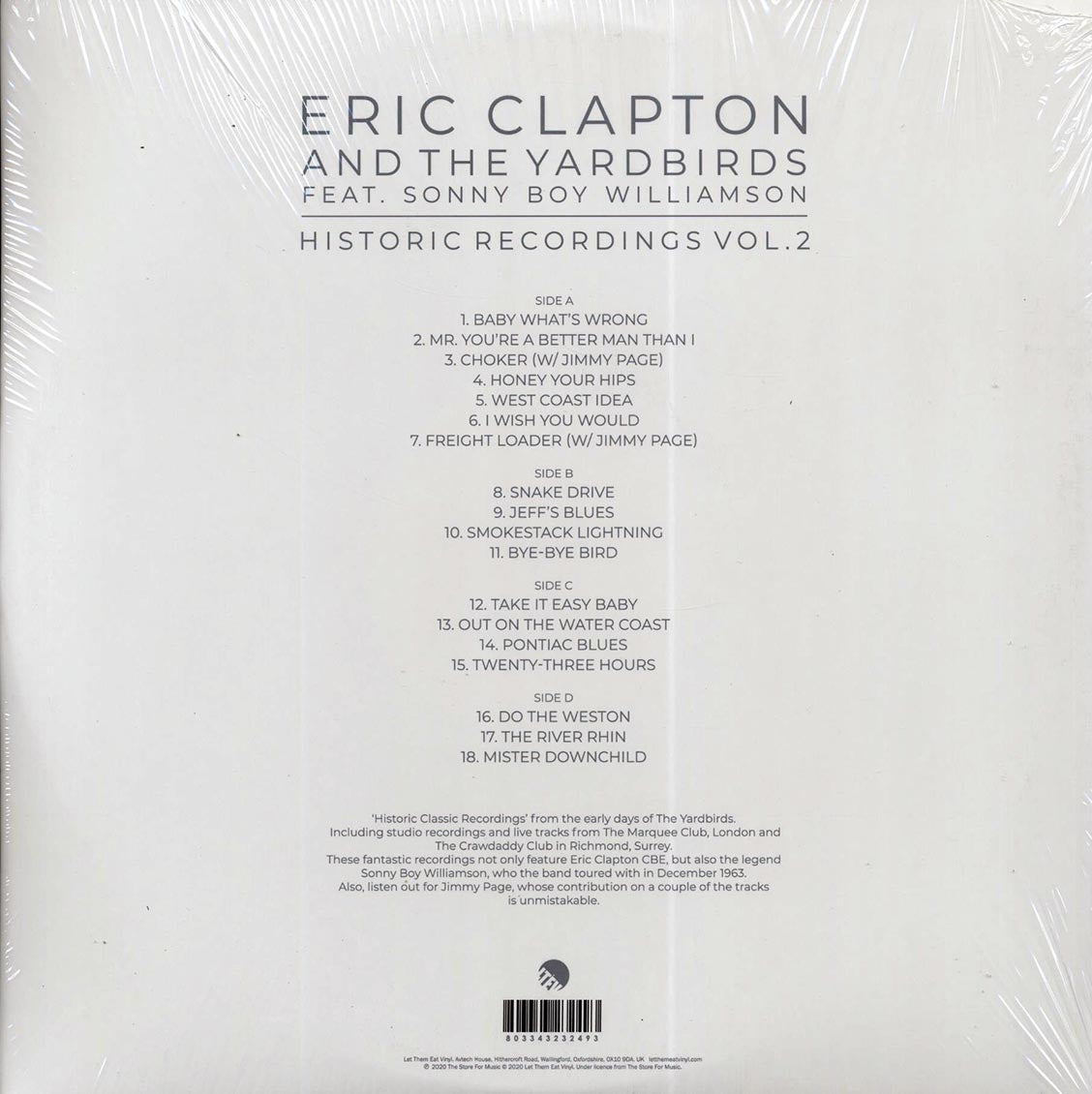 Eric Clapton & The Yardbirds, Sonny Boy Williamson - Historic Recordings Volume 2 (2xLP)
