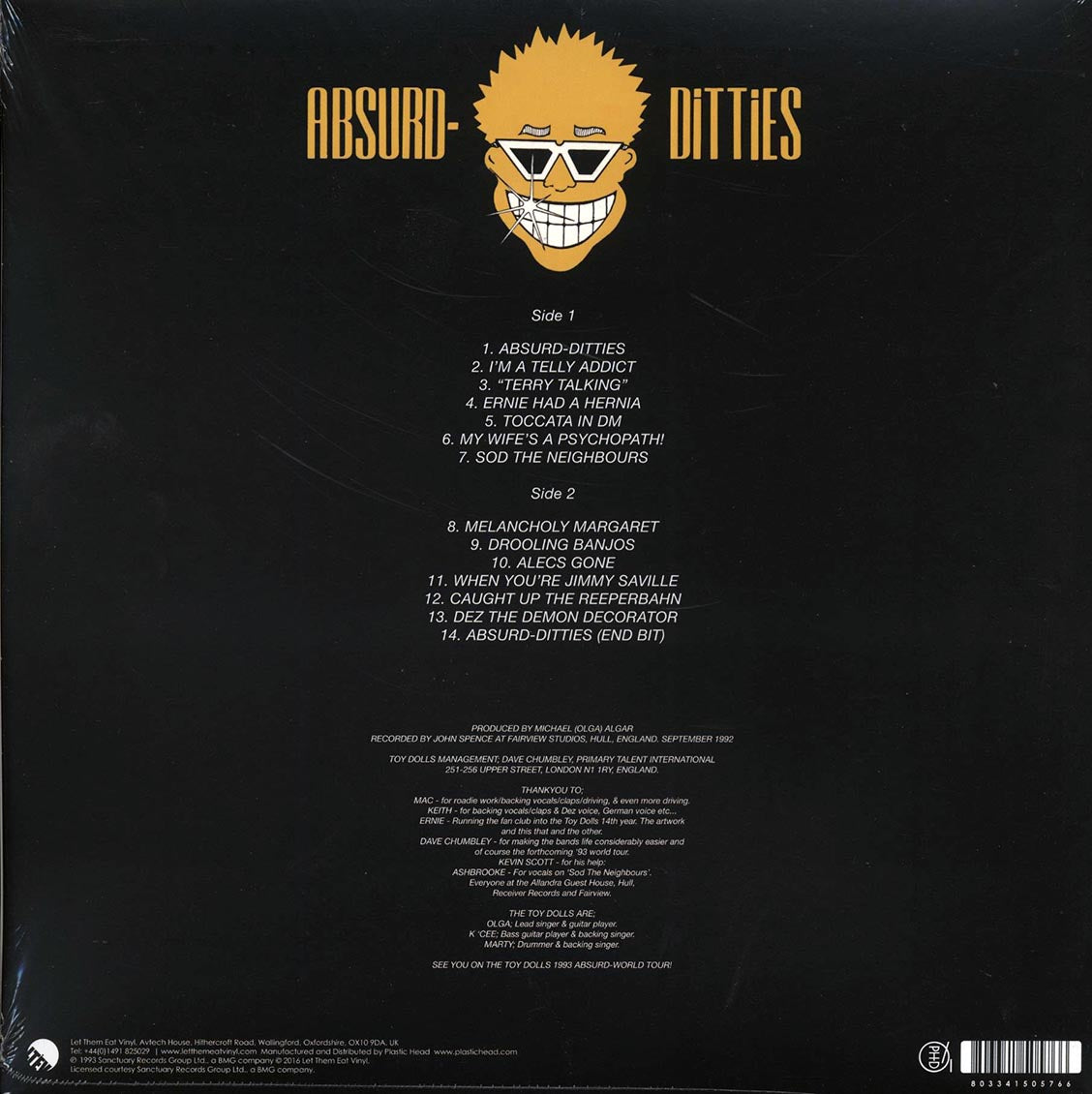 The Toy Dolls - Absurd-Ditties (ltd. 500 copies made) (yellow vinyl)
