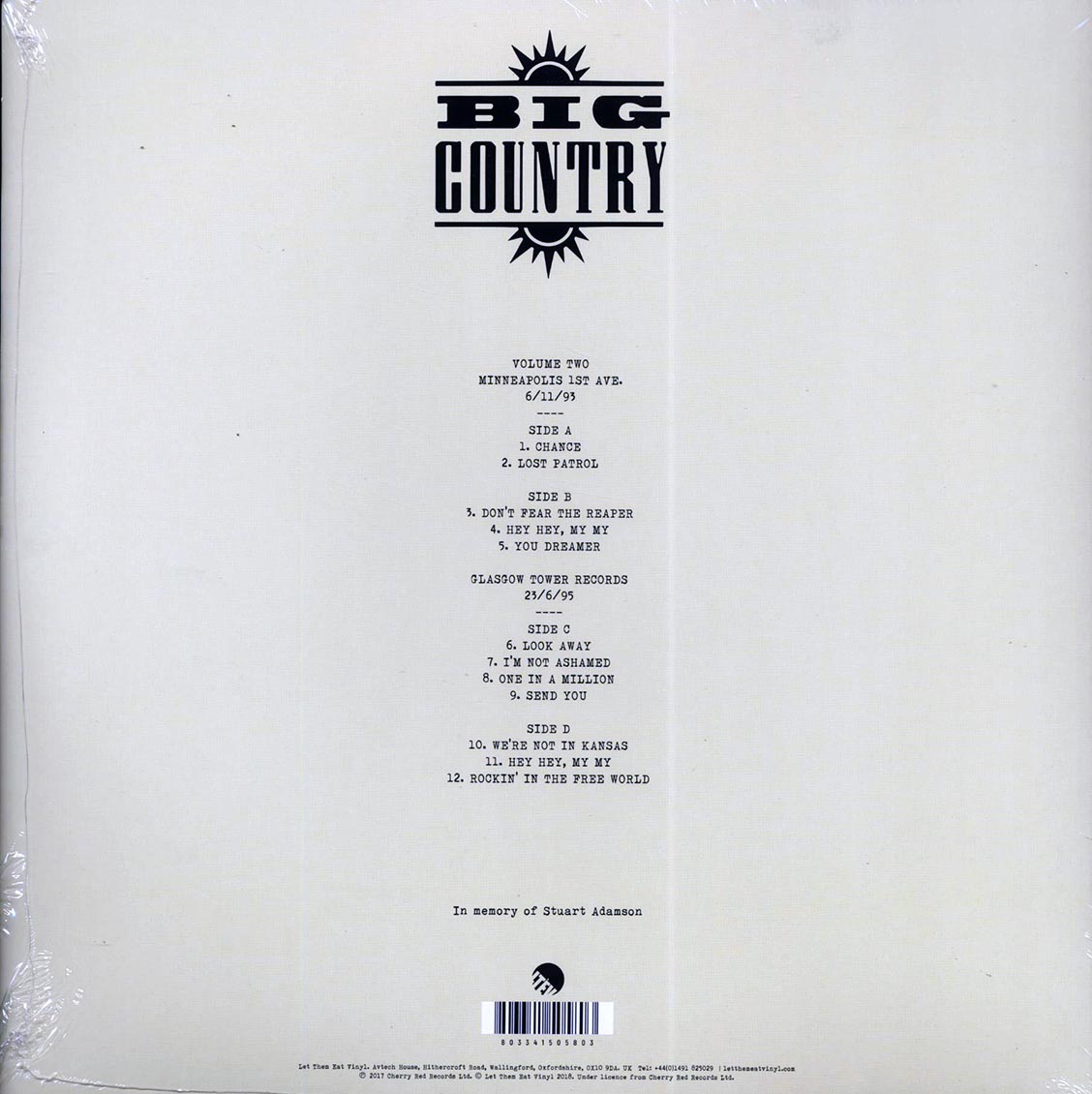 Big Country - We're Not In Kansas: The Live Bootleg Series 1993-1998 Volume 2 (ltd. ed.) (2xLP) (clear vinyl)