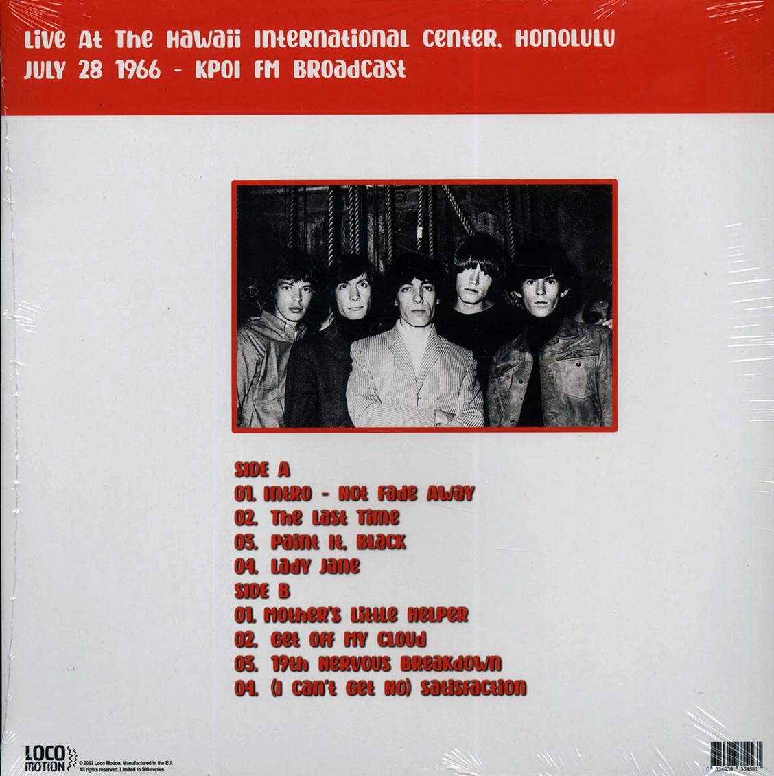The Rolling Stones - The Honolulu Broadcast Live At The Hawaii International Center July 29 1966 KPOI FM Broadcast (ltd. 300 copies made) (colored vinyl)