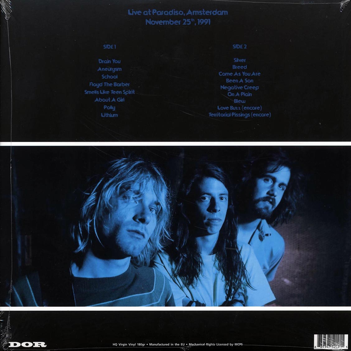 Nirvana - Live At Paradiso, Amsterdam, November 25th, 1991 (180g) (blue vinyl)