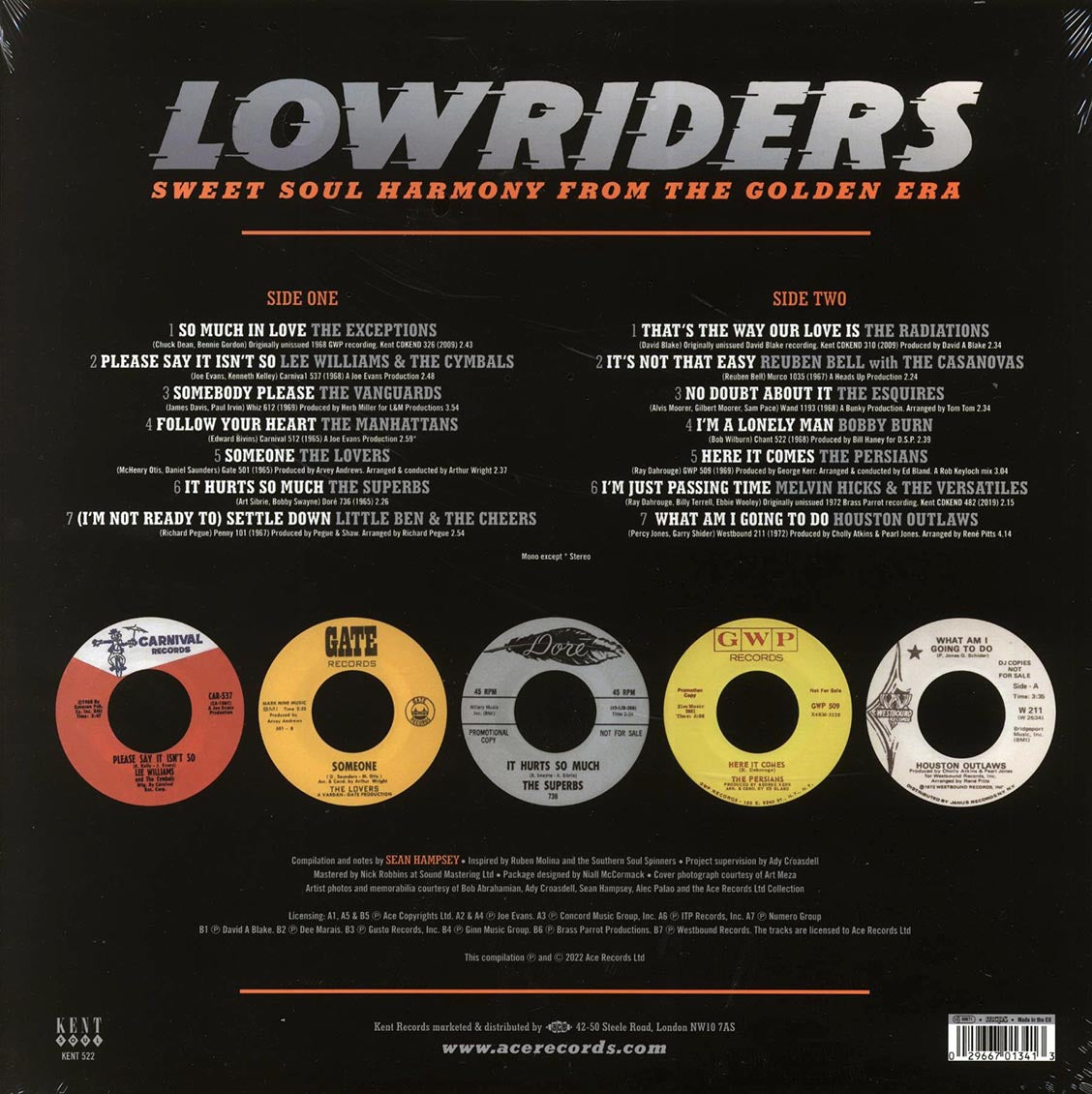 Houston Outlaws, The Vanguards, The Radiators, The Supurbs, Etc. - Lowriders: Sweet Soul Harmony From The Golden Era