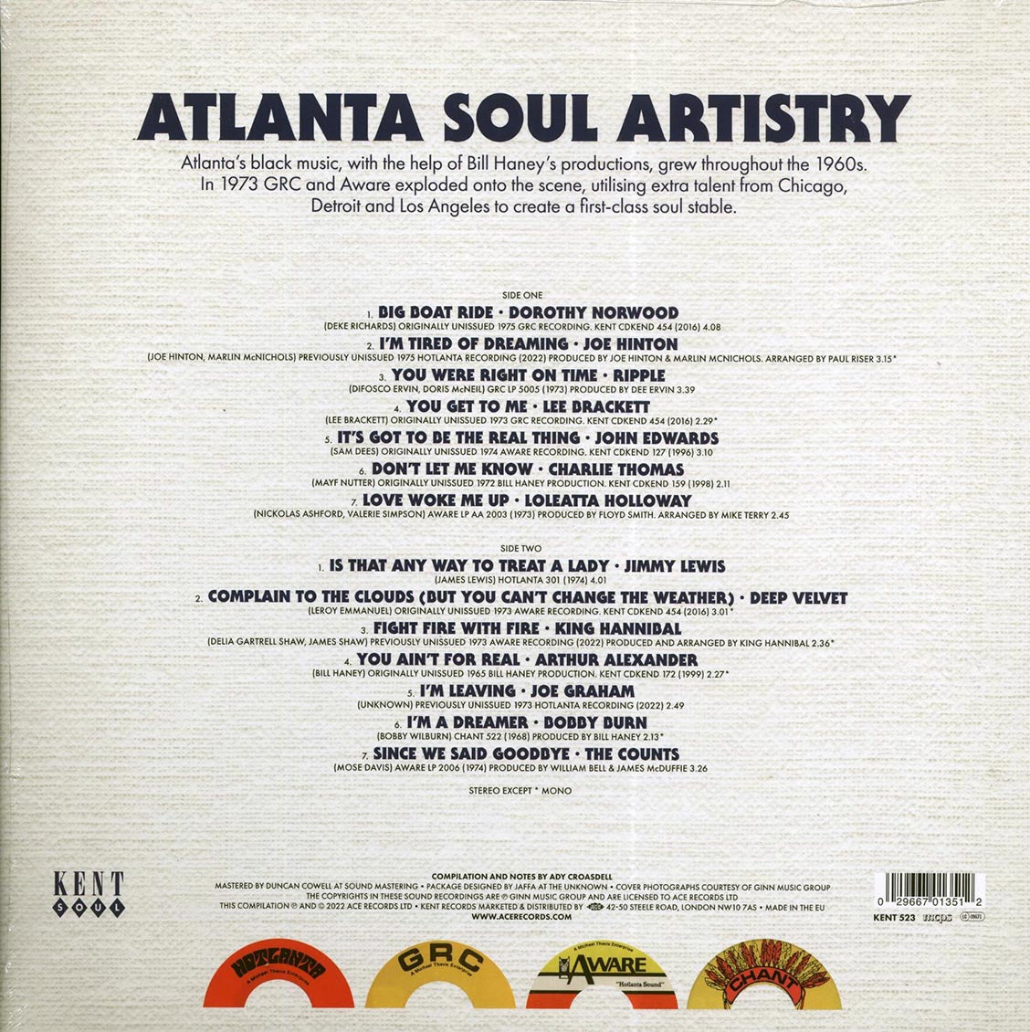 Loleatta Halloway, John Edwards, King Hannibal, Etc. - Atlanta Soul Artistry 1965-1975