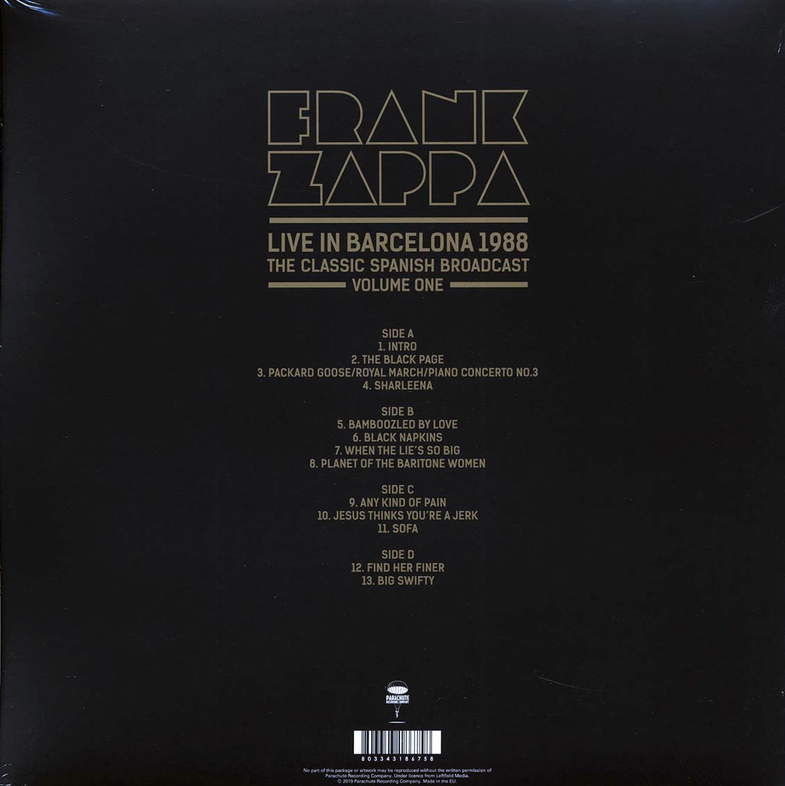 Frank Zappa - Live In Barcelona 1988 Volume 1: The Classic Spanish Broadcast (2xLP) (red vinyl)