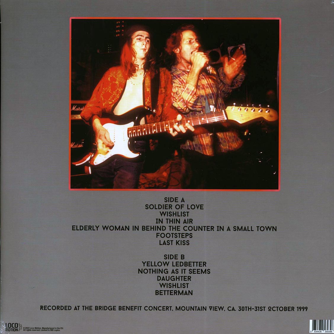 Pearl Jam - The Bridge Benefit Concert: Acoustic In Mountain View, CA FM Broadcast (ltd. 500 copies made)
