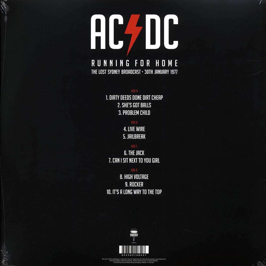 AC/DC - Running For Home: The Lost Sydney Broadcast, 30th January 1977 (2xLP)