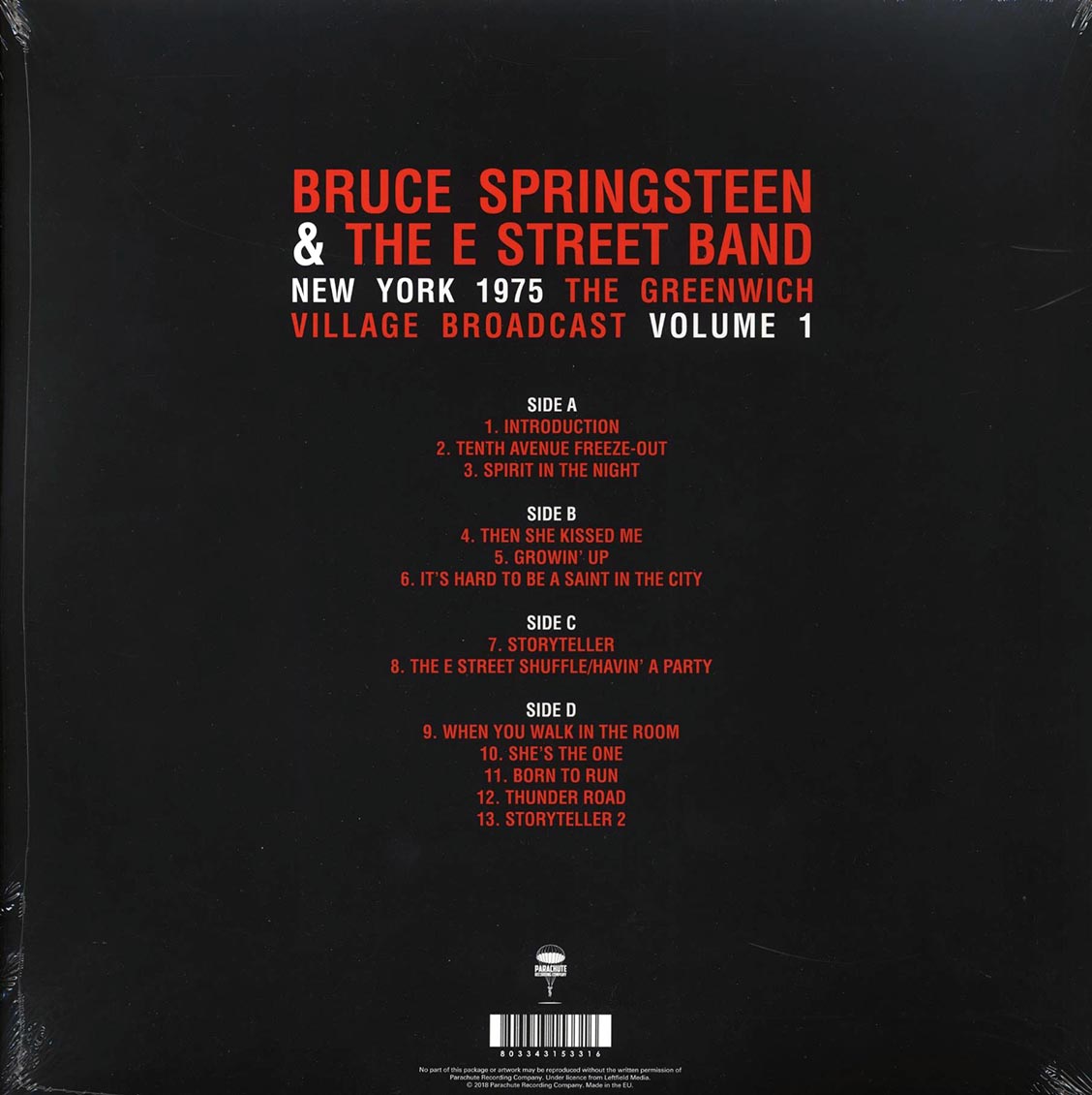 Bruce Springsteen & The E Street Band - New York 1975 Volume 1: The Greenwich Village Broadcast (2xLP)