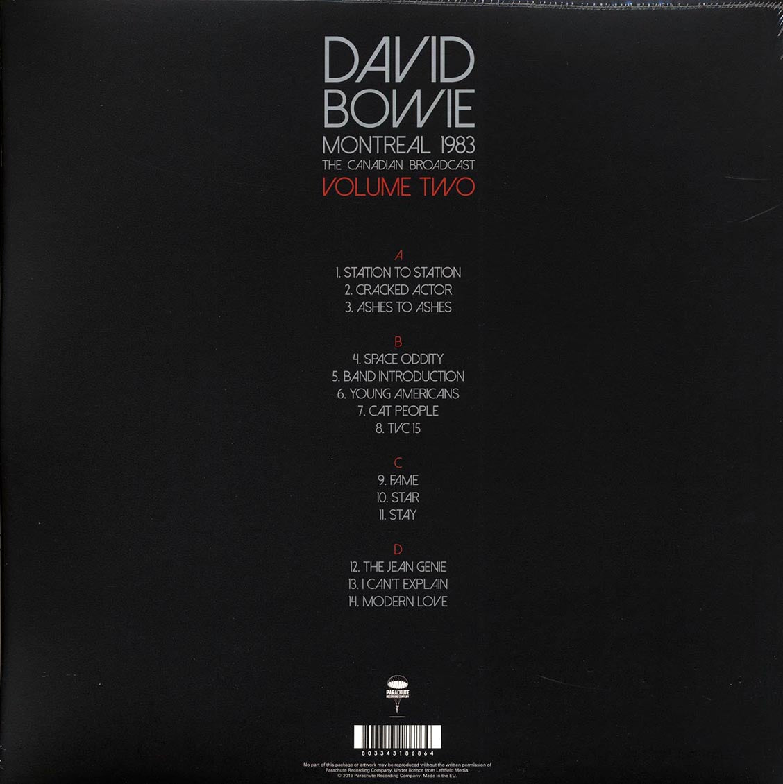 David Bowie - Montreal 1983 Volume 2: The Canadian Broadcast (2xLP)