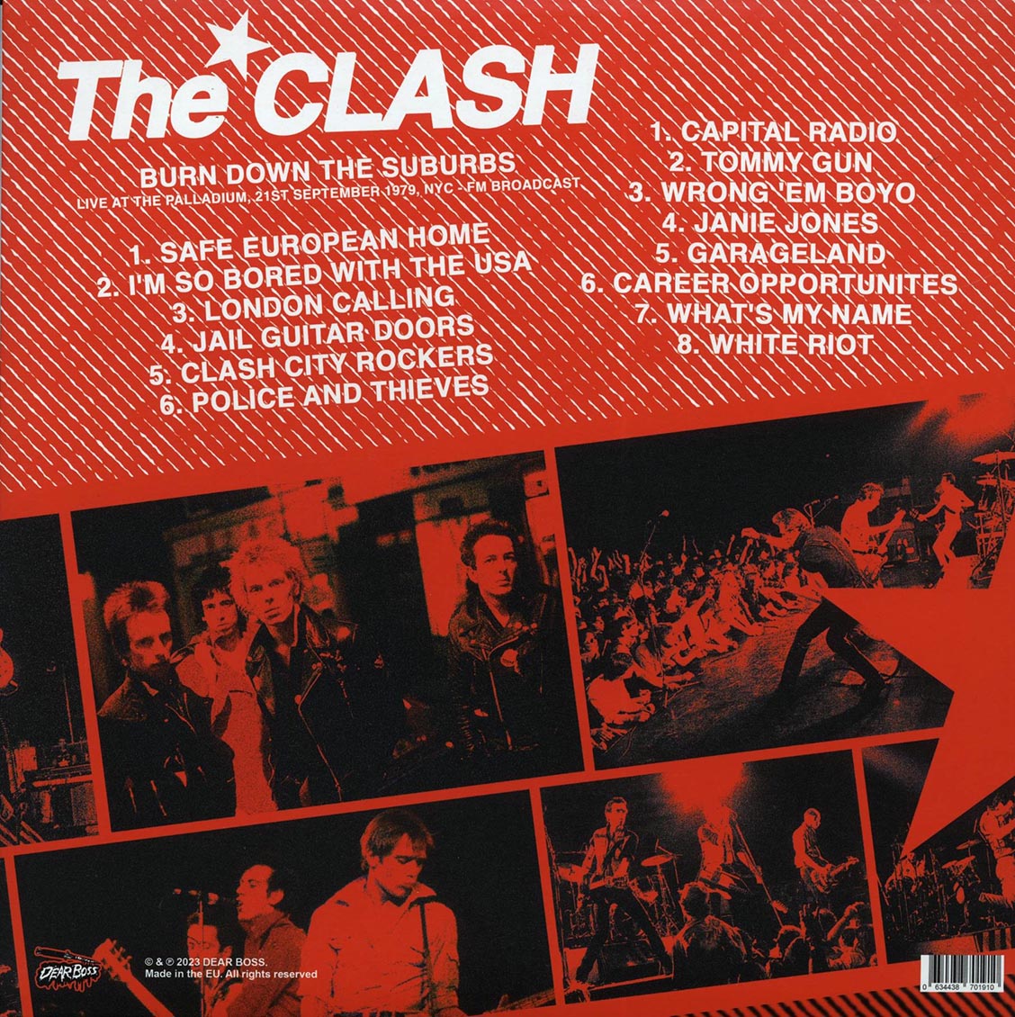 The Clash - Burn Down The Suburbs: Live At The Palladium, 21st September 1979, NYC FM Broadcast (ltd. 500 copies made)