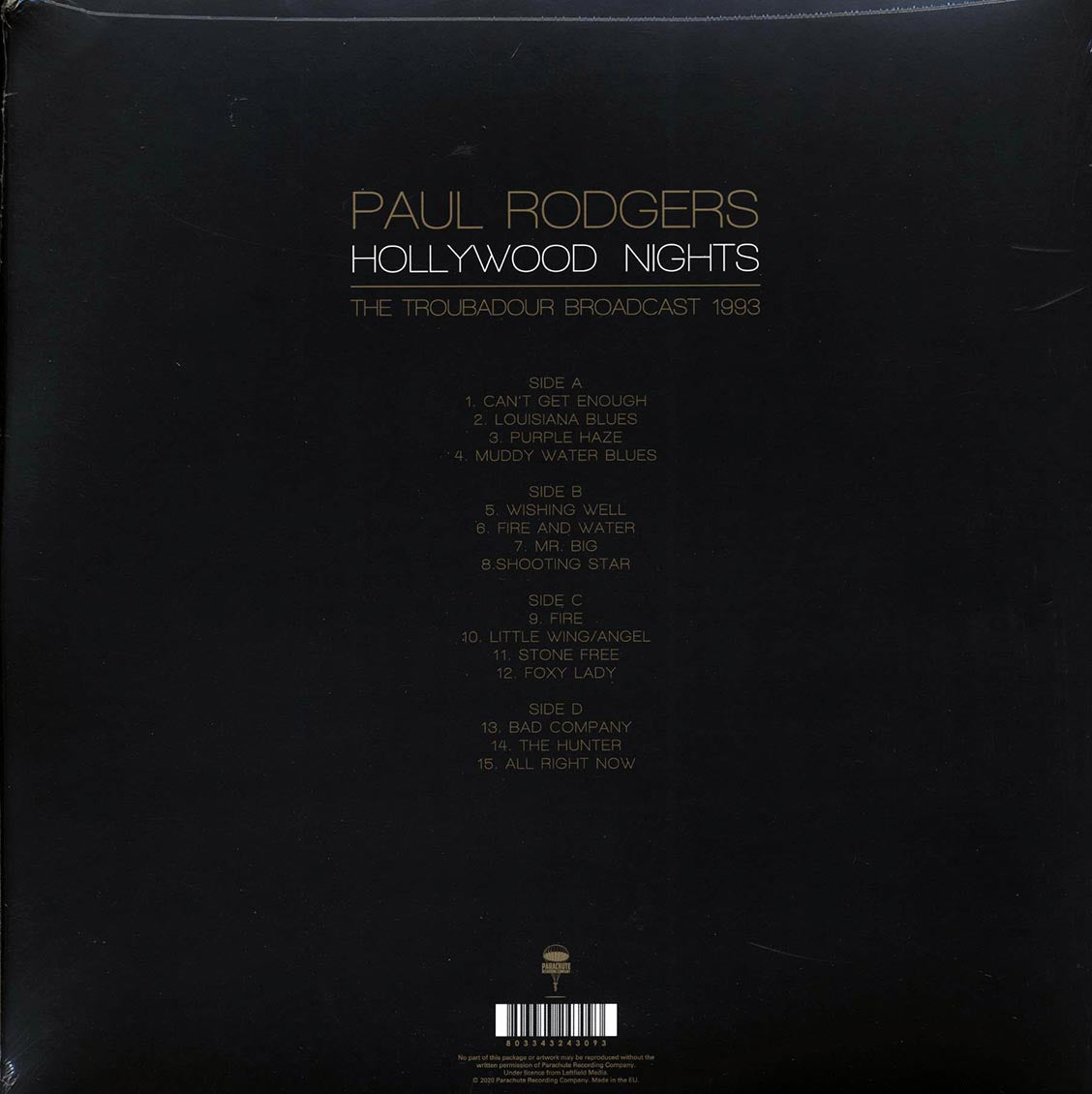 Paul Rogers - Hollywood Nights: The Troubadour Broadcast 1993 (2xLP)