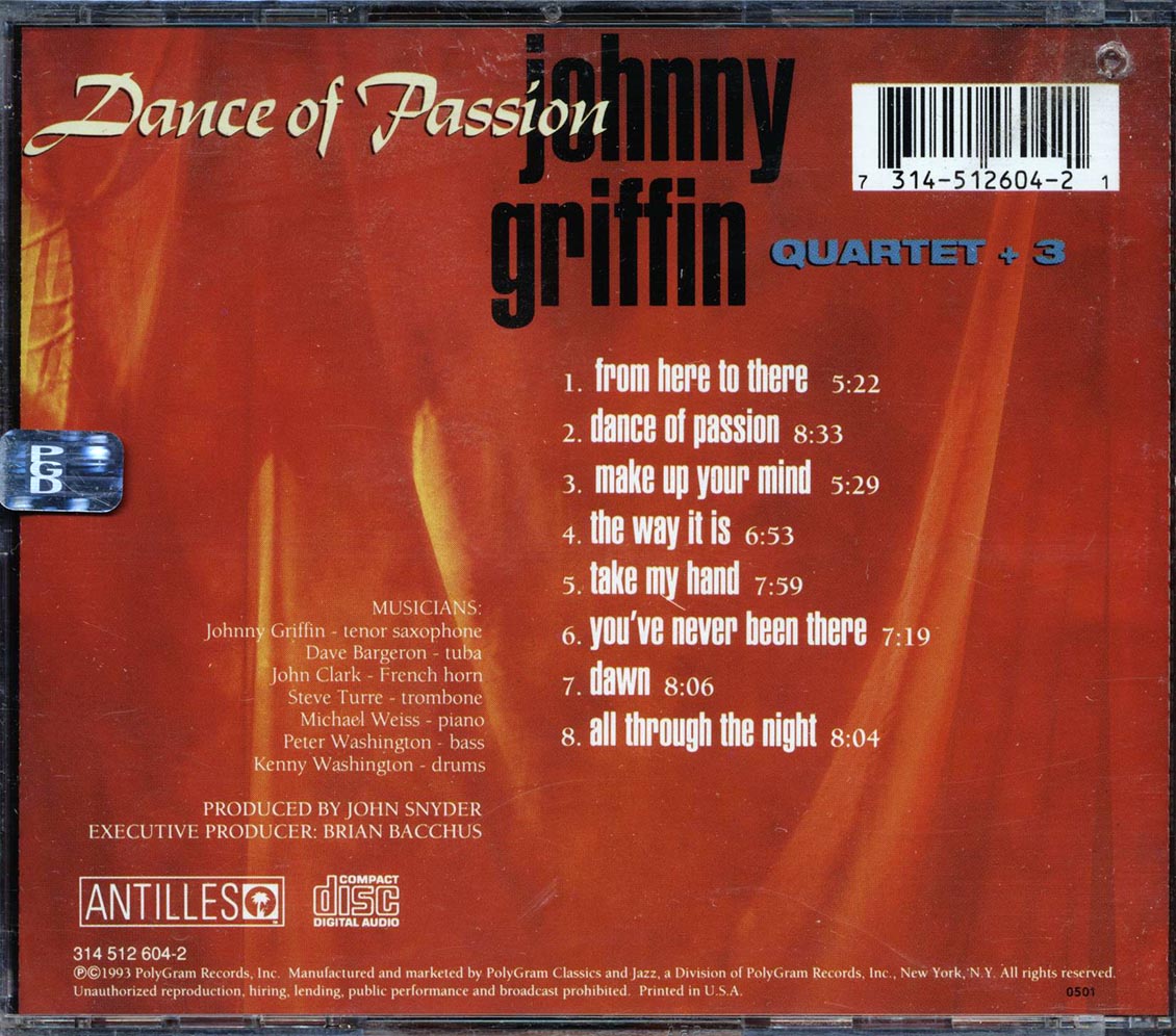 The Johnny Griffin Quartet - Dance Of Passion