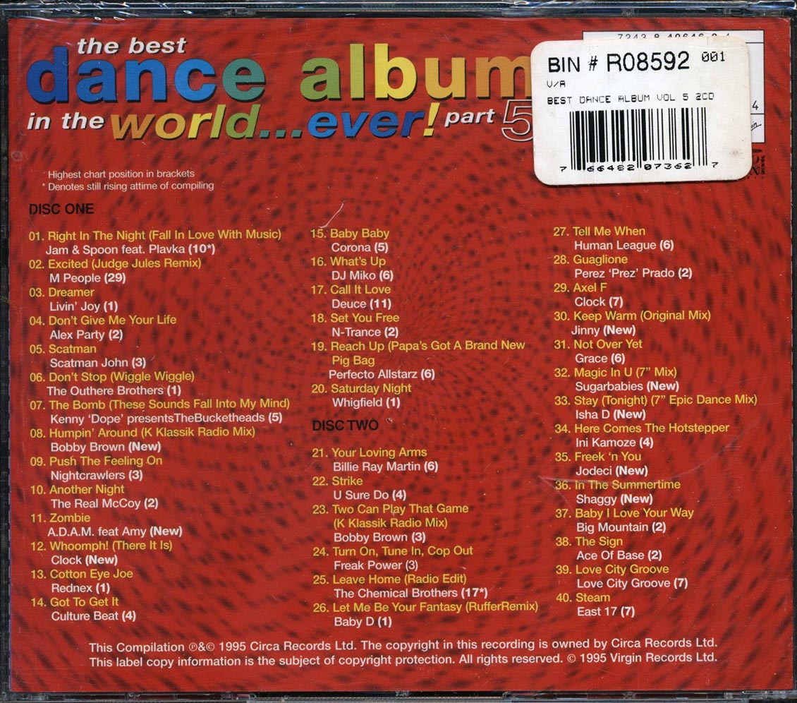 Jam & Spoon, M People, Livin' Joy, Etc. - The Best Dance Album In The World Ever Part 5 (40 tracks) (2xCD)