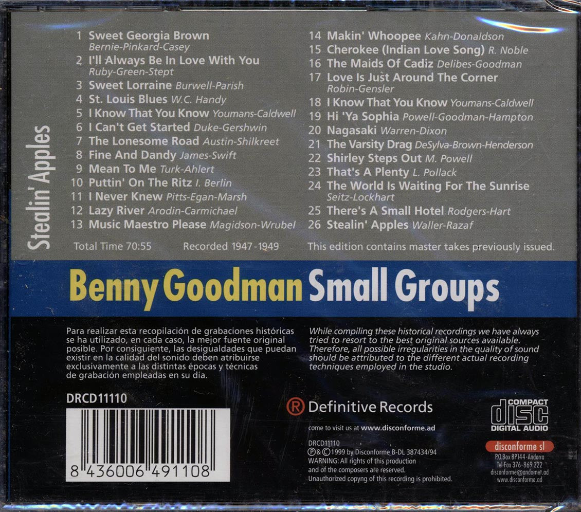 Benny Goodman - Stealin' Apples (26 tracks)