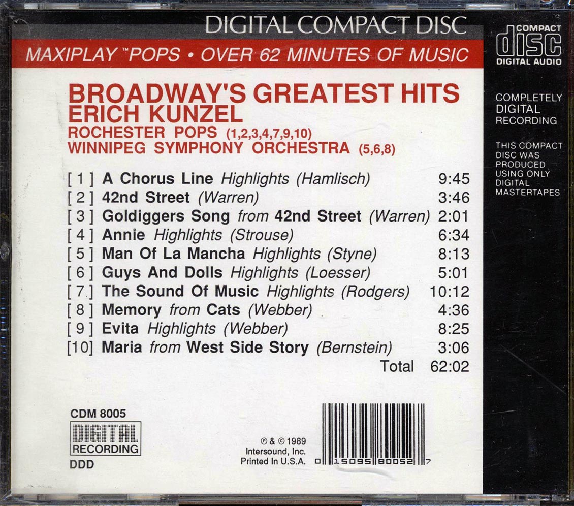 Erich Kunzel, Rochester Pops, Winnipeg Symphony Orchestra - Broadway's Greatest Hits