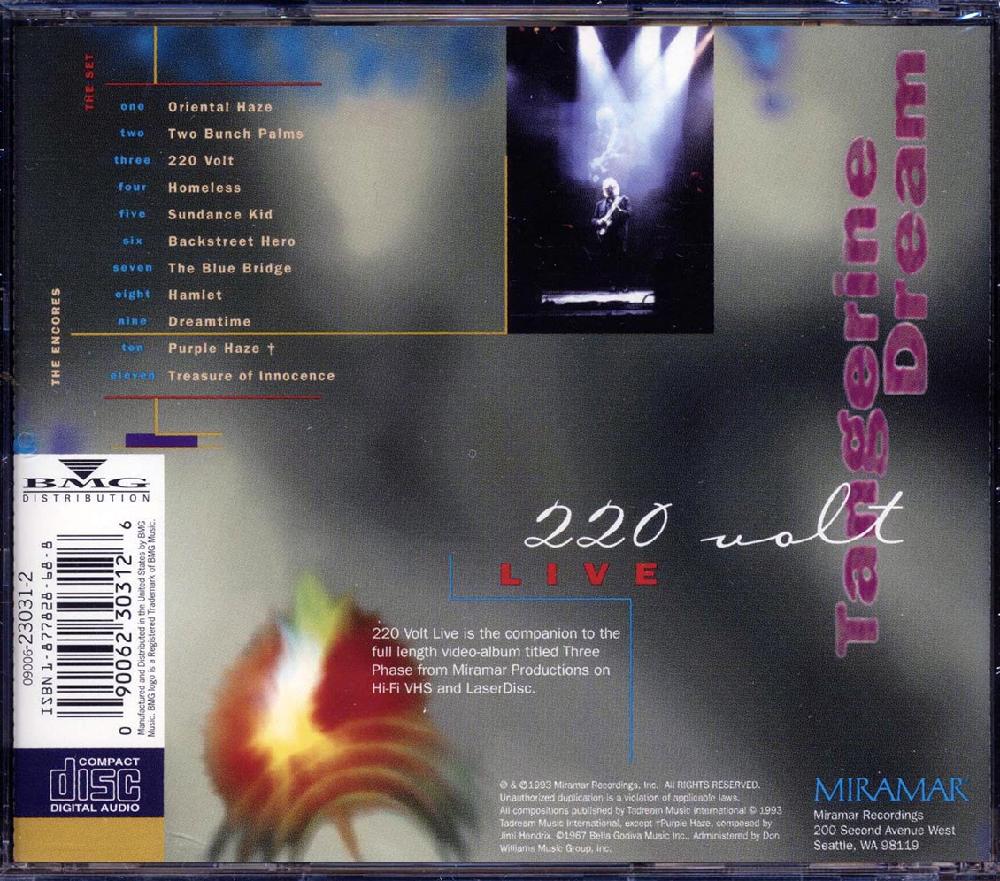 Tangerene Dream - 220 Volt: Live