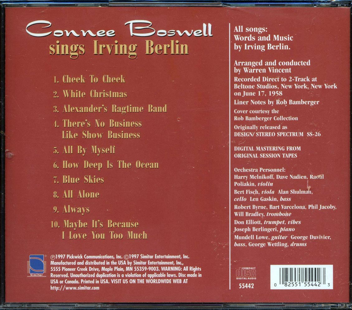Connee Boswell - Miss Connee Boswell Sings Irving Berlin: A Golden Anniversary Tribute