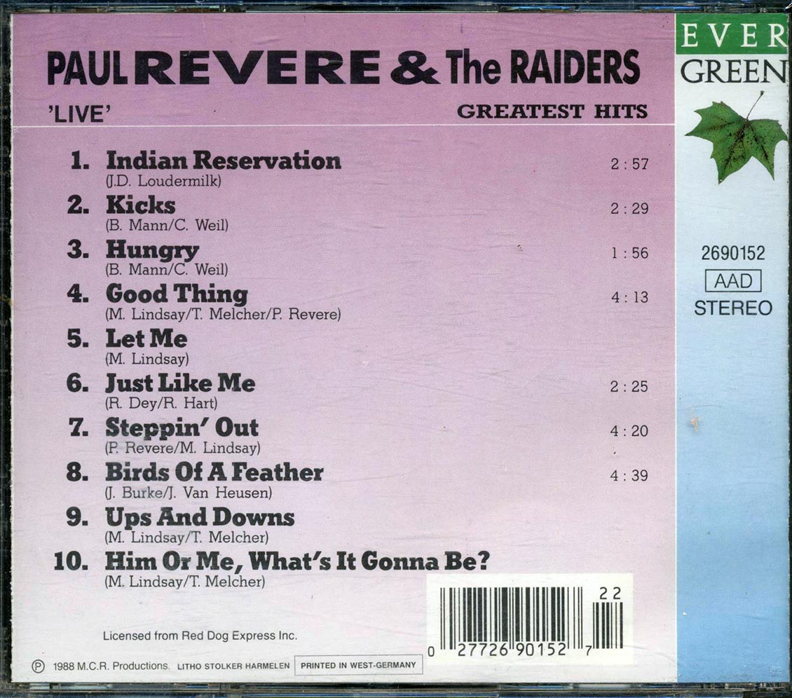 Paul Revere & The Raiders - Greatest Hits: Live