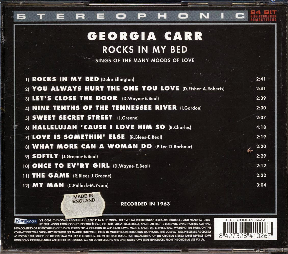 Georgia Carr - Rocks In My Bed: Sings Of The Many Moods Of Love