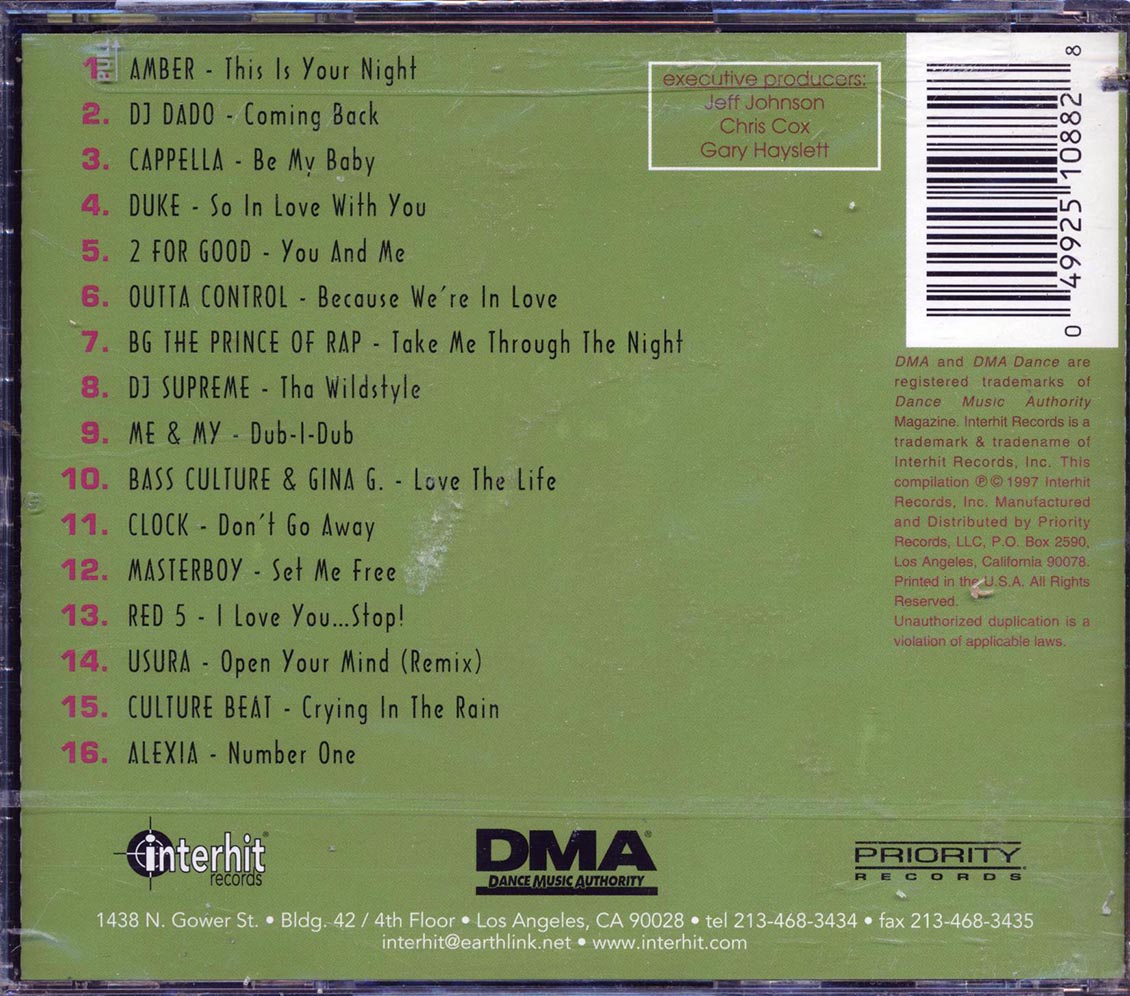 Amber, Duke, DJ Dado, Cappella, Etc. - DMA Dance Volume 4: Eurodance (marked/ltd stock)