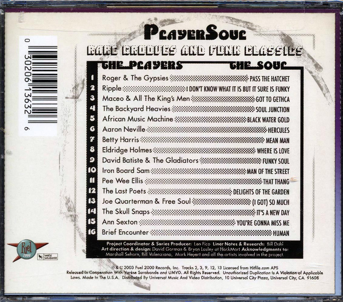 Aaron Neville, Eldridge Holmes, Pee Wee Ellis, Etc. - Player Soul: Rare Grooves And Funk Classics