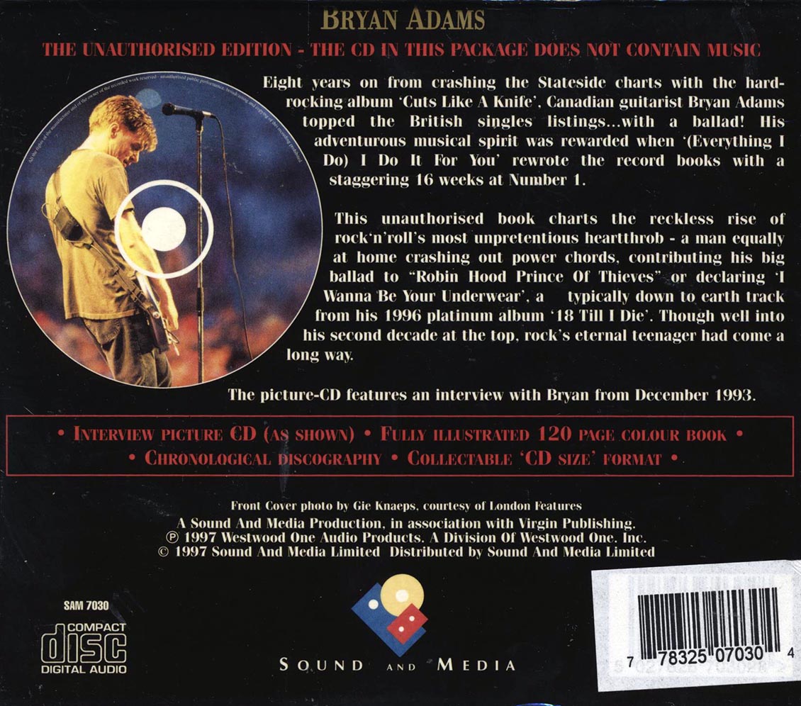 Bryan Adams - Fully Illustrated Book & Interview Disc