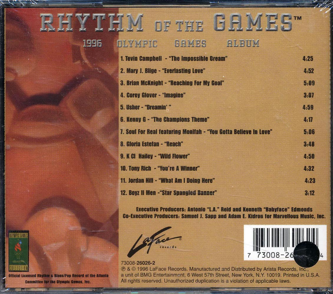 Mary J Blige, Usher, Kenny G, Gloria Estefan, Boyz II Men, Etc. - Rhythm Of The Games: 1996 Olympic Games Album (marked/ltd stock)