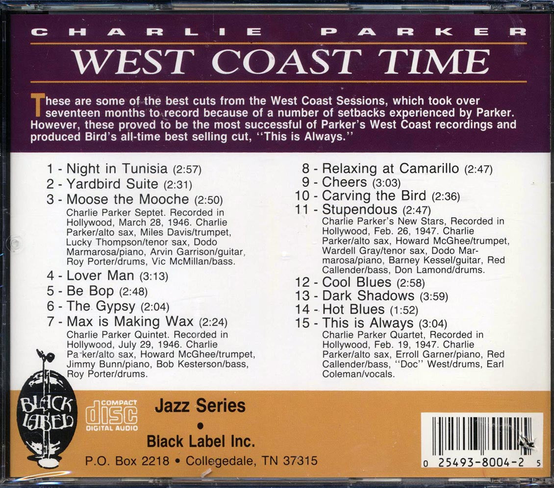 Charlie Parker - West Coast Time