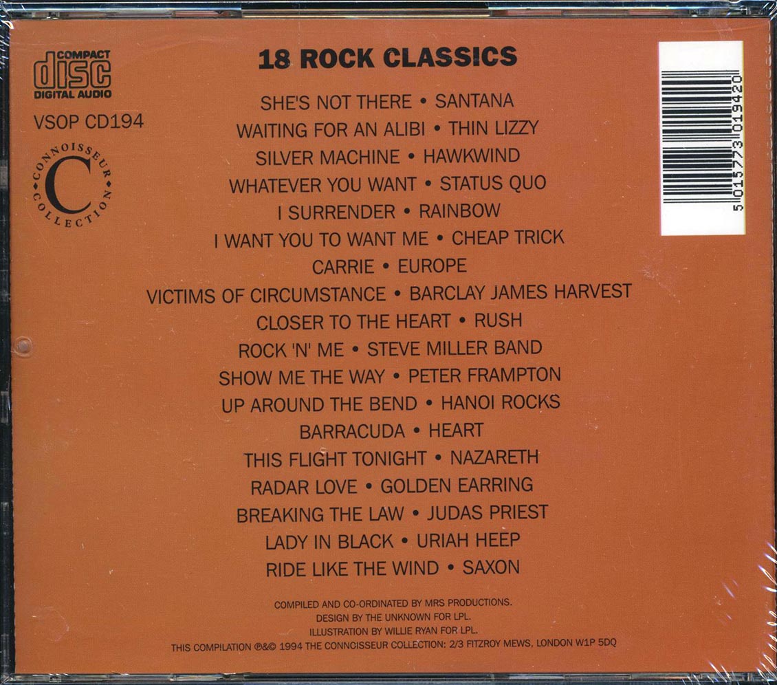 Thin Lizzy, Santana, Cheap Trick, Judas Priest, Etc. - 18 Rock Classics