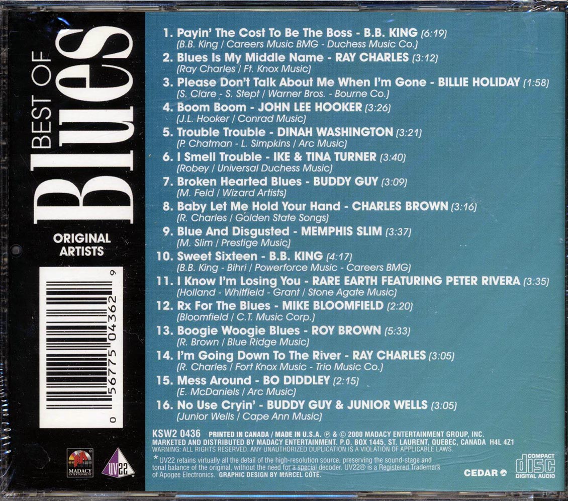 BB King, Ray Charles, Billie Holiday, Etc. - Best Of Blues