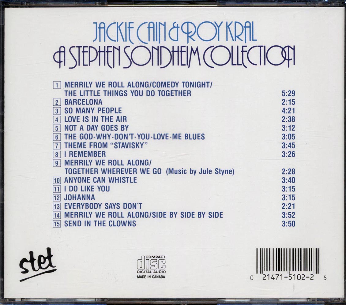 Jackie Cain, Roy Kral - A Stephen Sondheim Collection