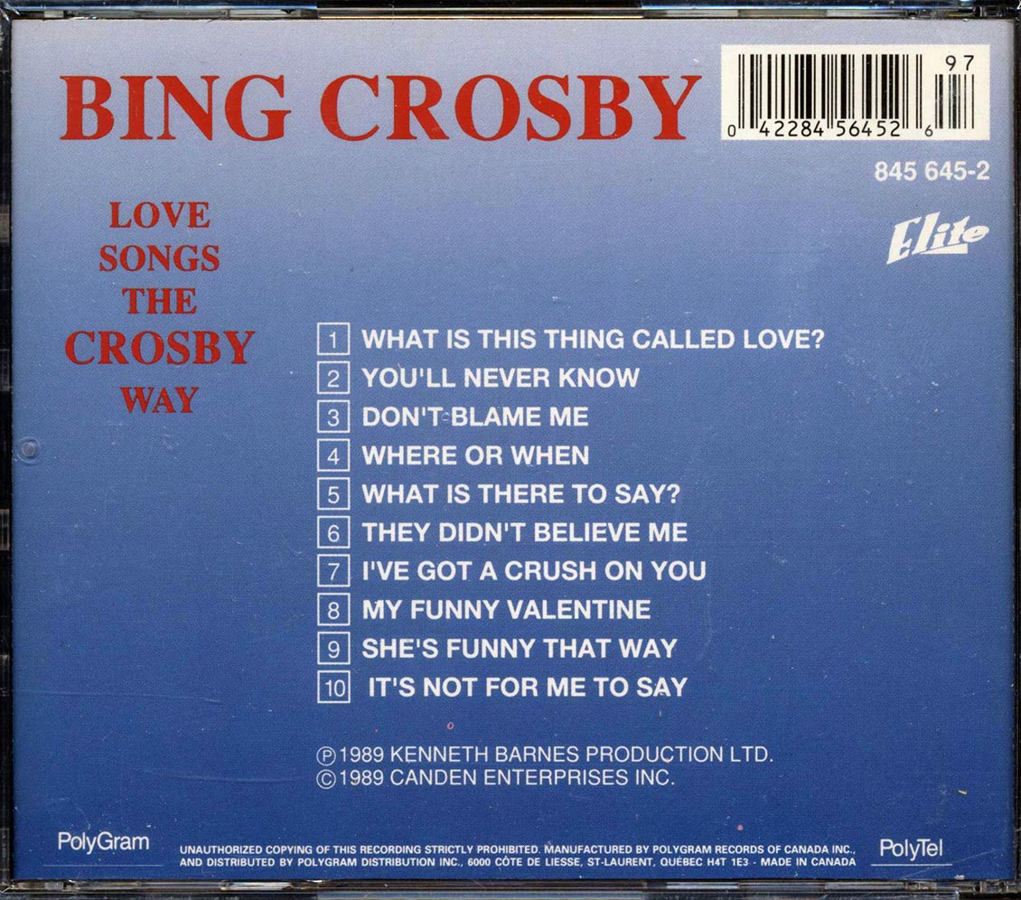 Bing Crosby - Love Songs The Crosby Way