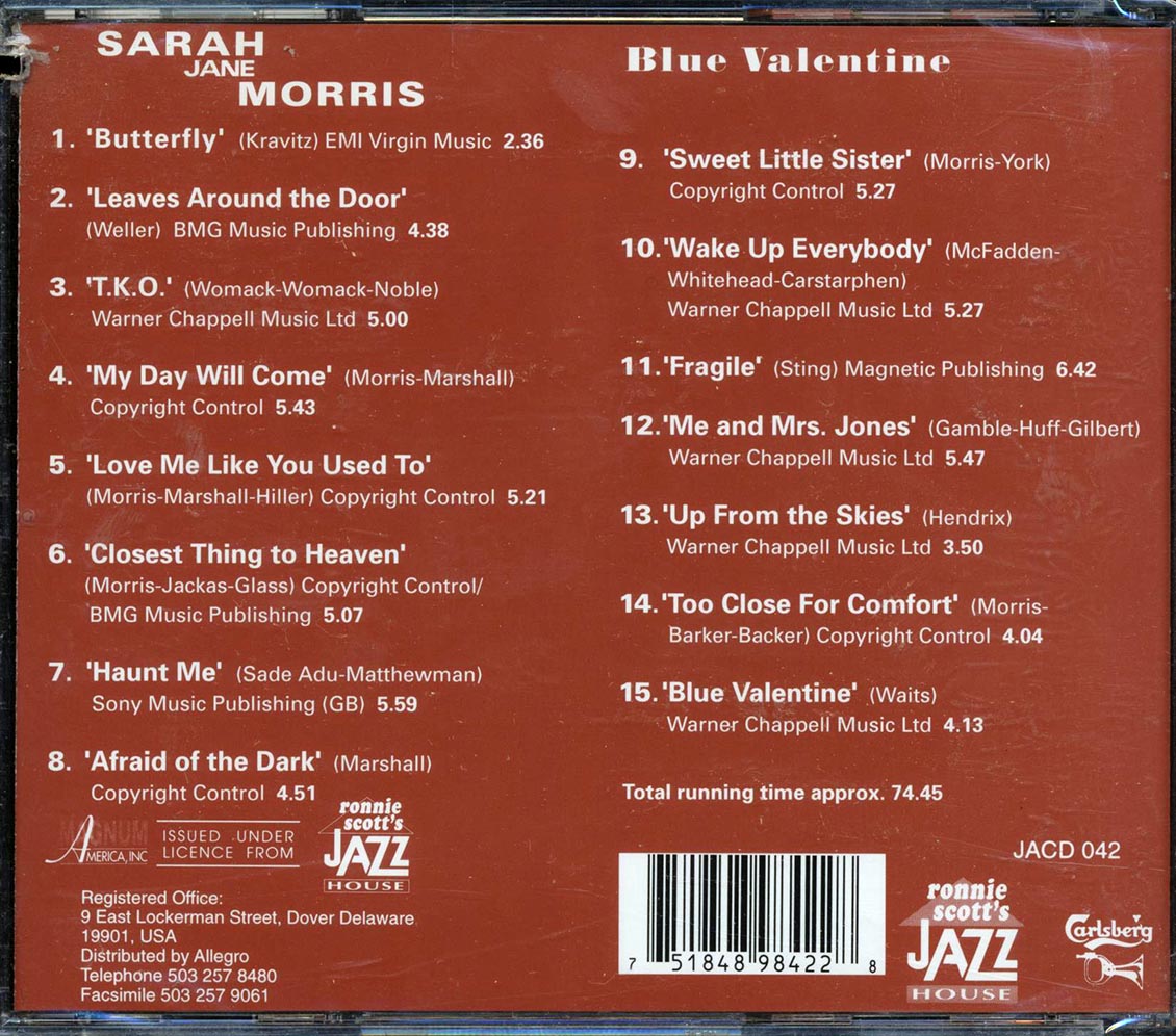 Sarah Jane Morris - Blue Valentine
