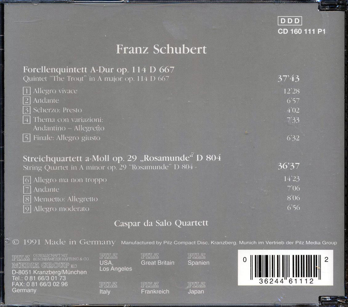 Franz Schubert, Caspar Da Salo Quartett - Forellenquintett