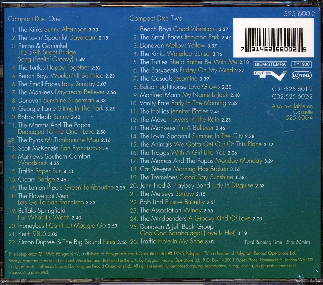The Kinks, The Lovin' Spoonful, Simon & Garfunkel, The Beach Boys, Etc. - Sunny Afternoons (48 tracks) (2xCD)