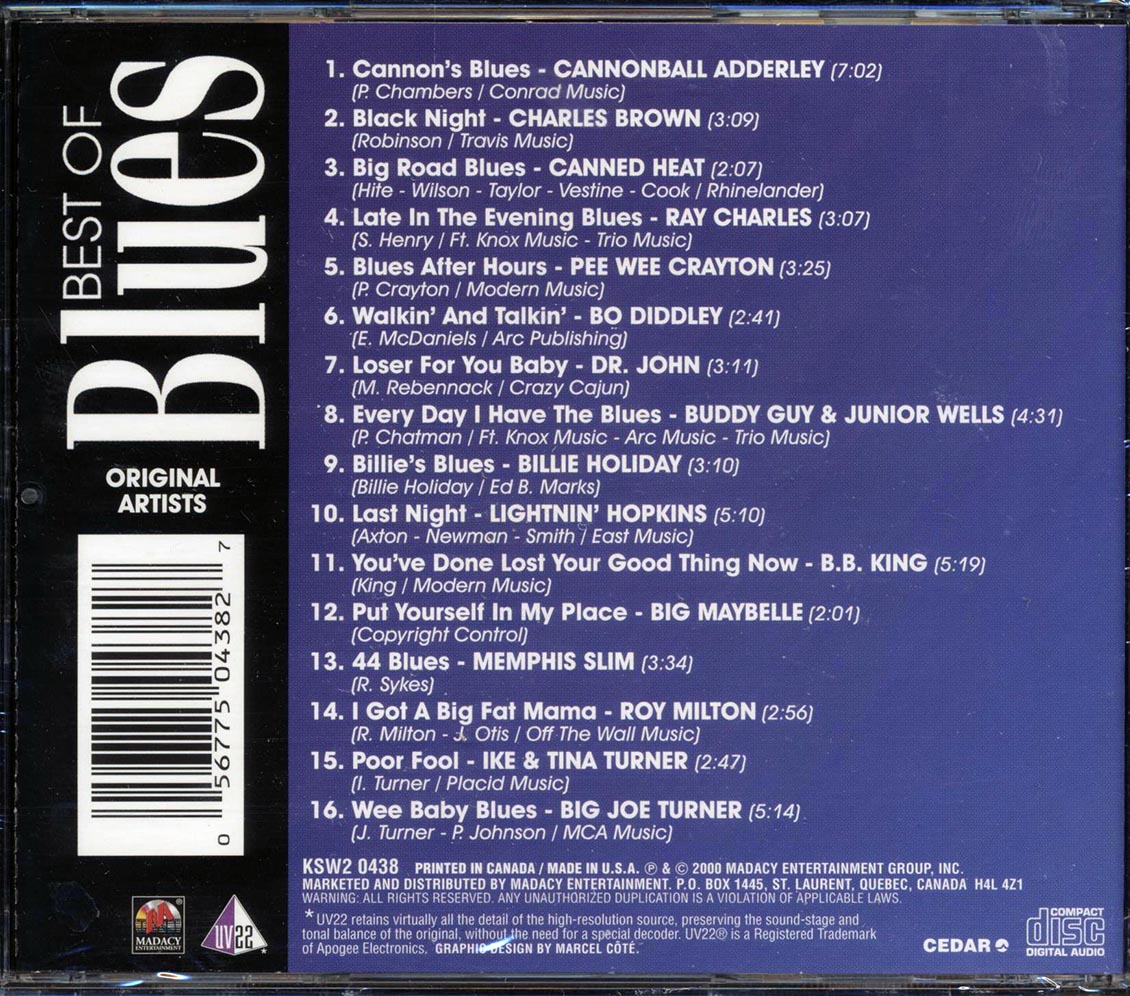 Cannonball Adderley, Charles Brown, Canned Heat, Ray Charles, Etc. - Best Of Blues