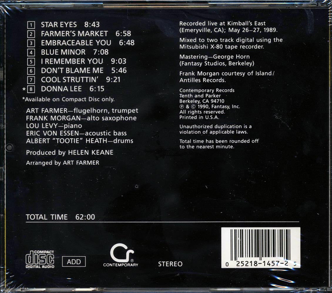 Art Farmer, Frank Morgan, Lou Levy, Eric Von Essen, Albert Heath - Central Avenue Reunion