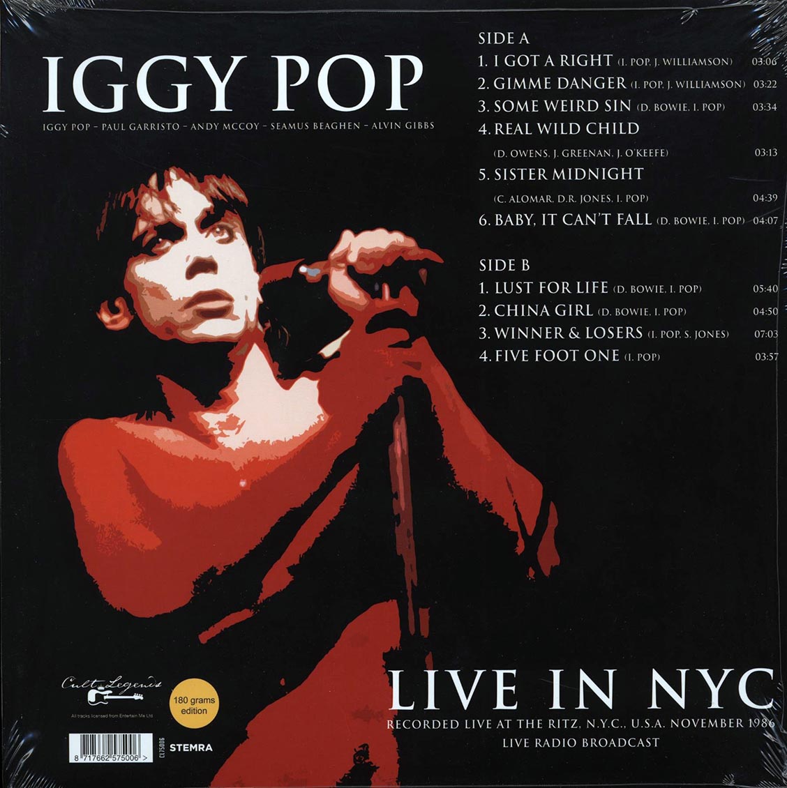 Iggy Pop - Live In NYC: Recorded Live At The Ritz, NYC, USA November 1986 Live Radio Broadcast