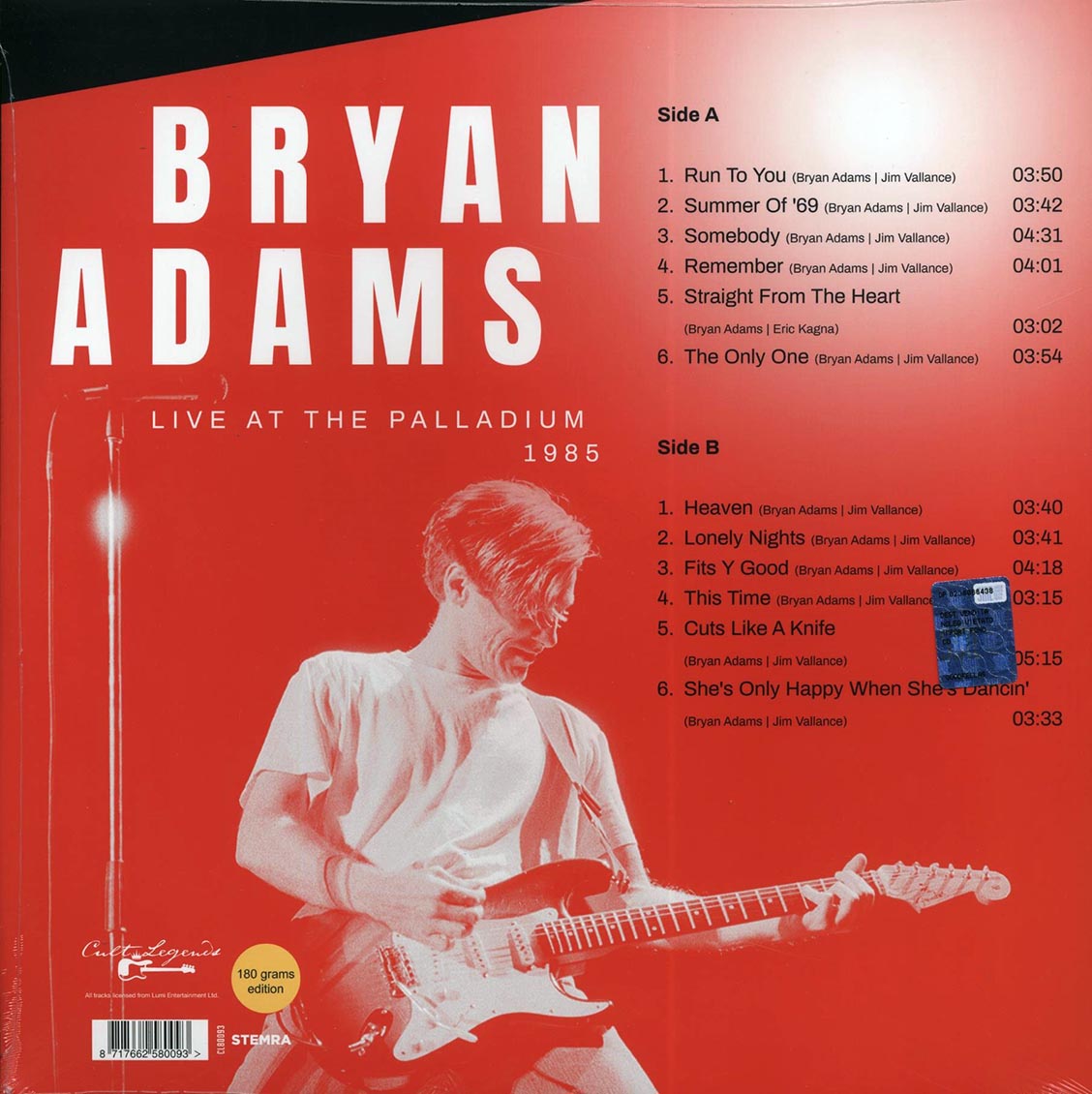 Bryan Adams - Live At The Palladium 1985: Los Angeles, Hollywood Palladium, 1st February