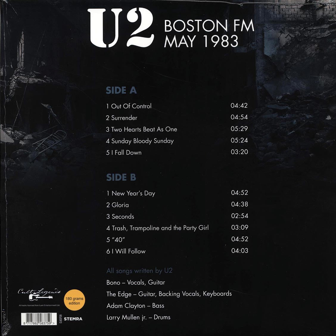 U2 - Boston FM May 1983: Orpheum Theatre, May 6th