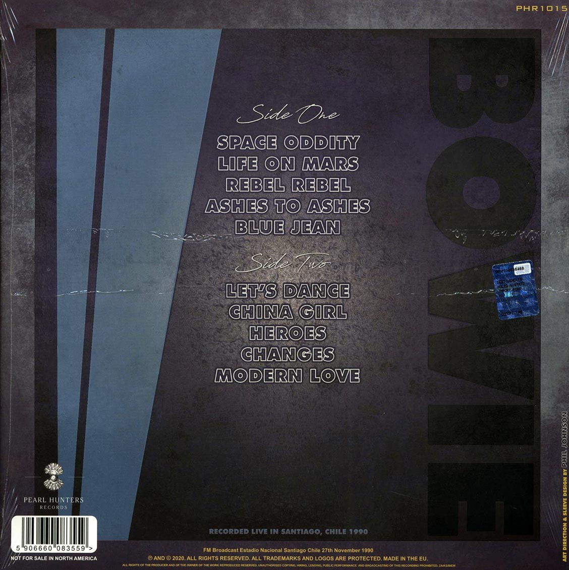 David Bowie - Just For One Day: Santiago, Chile, 1990 (clear vinyl)