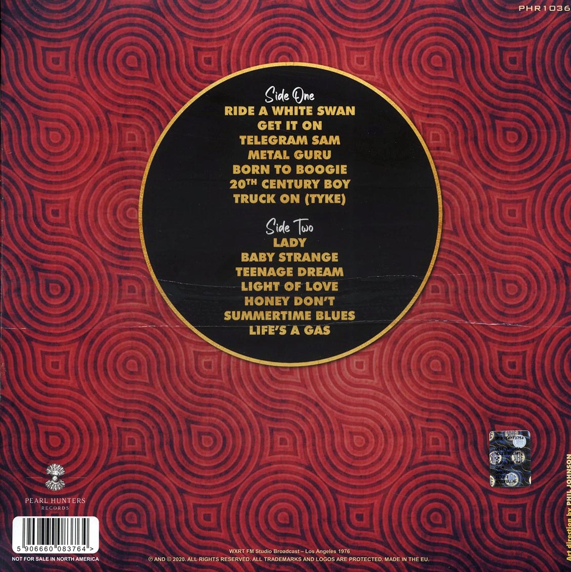 T-Rex - 20th Century Live: WXRT FM Studio Broadcast, Los Angeles, 1976 (colored vinyl)