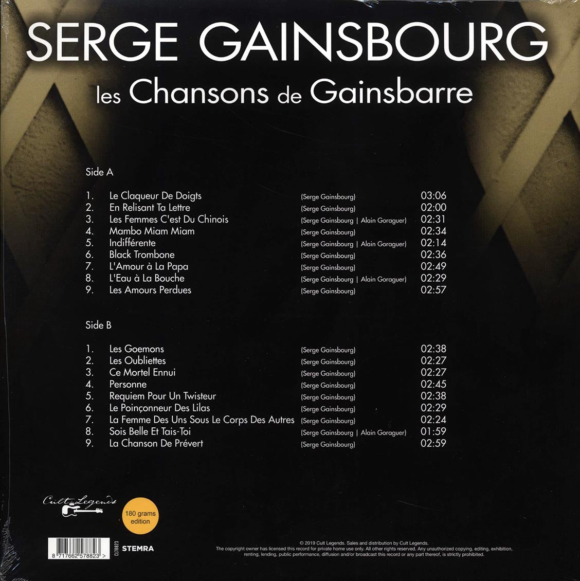 Serge Gainsbourg - Les Chansons De Gainsbarre