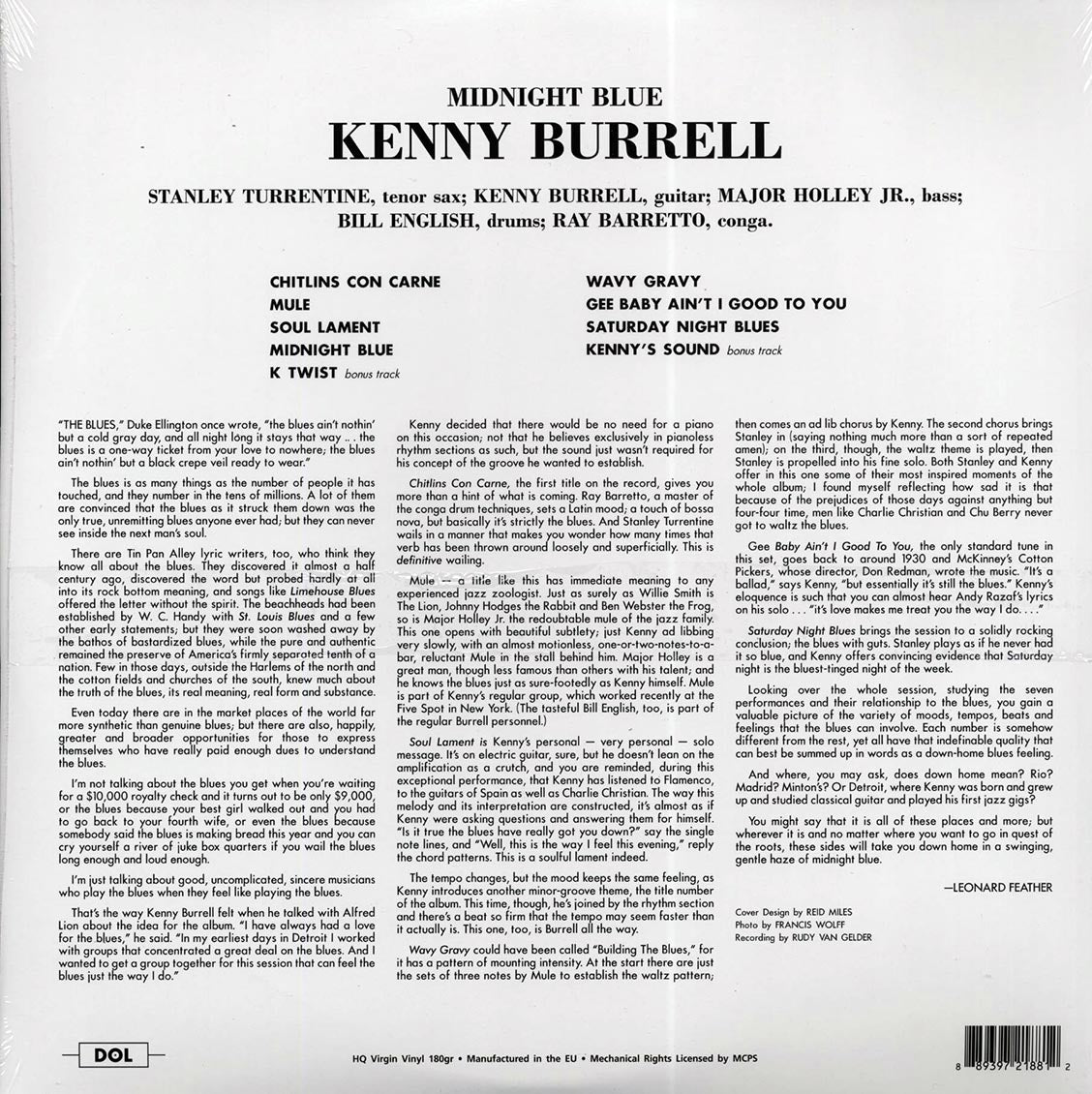 Kenny Burrell - Midnight Blue (+ 3 bonus tracks) (180g) (deluxe edition)